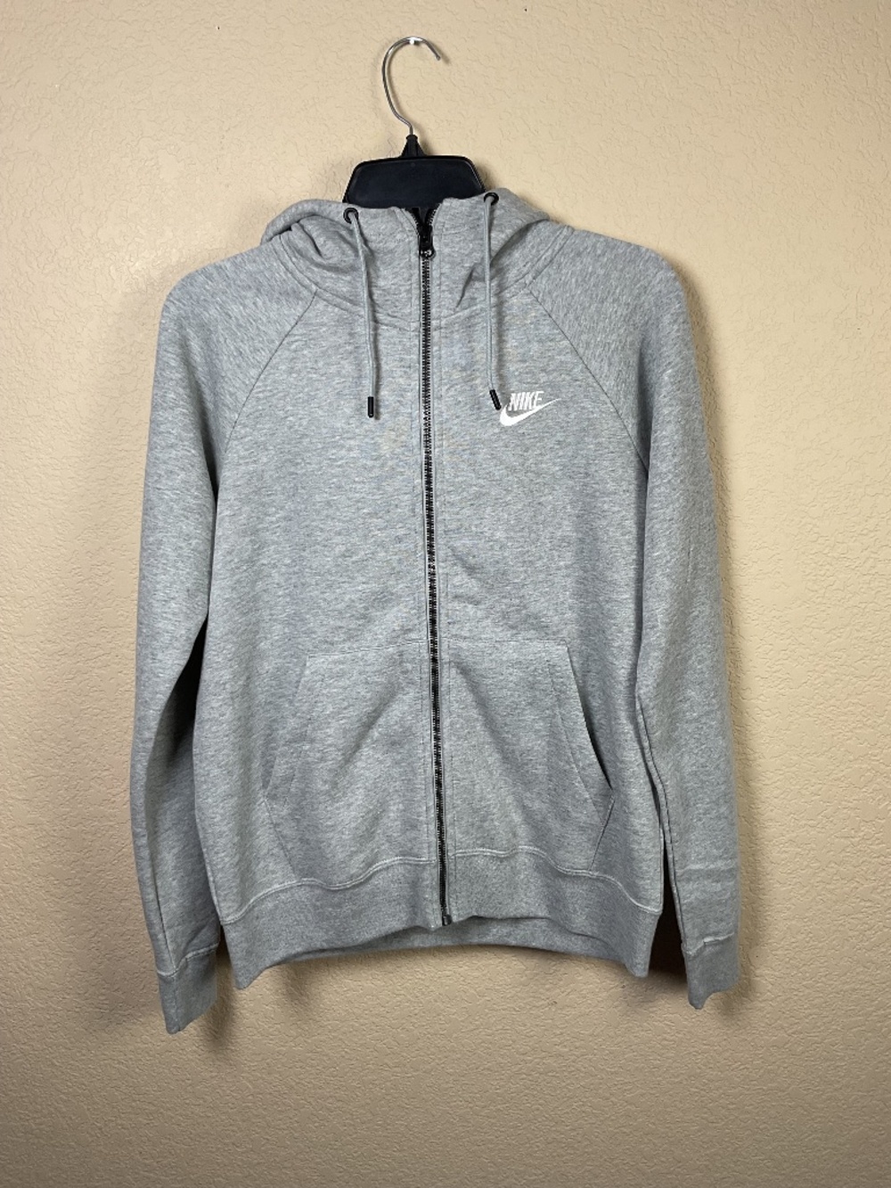 Nike Womens SM Gray Sportswear Club Fleece Full Zip Hoodie Jacket Athletic NWT